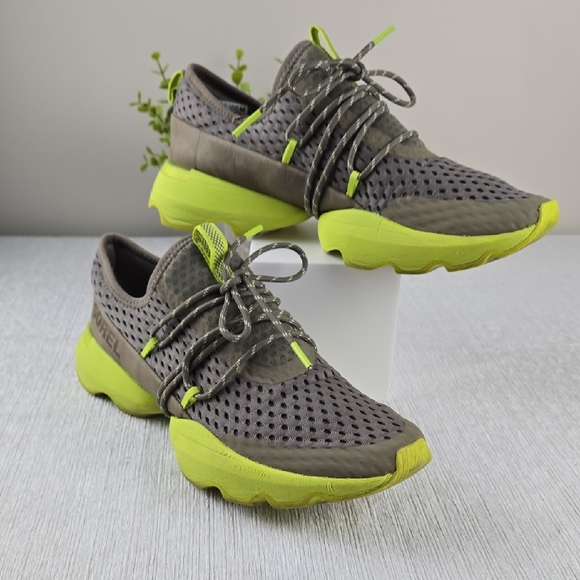 Sorel Shoes - Sorel Kinetic Breakthru Lace Up Sneakers Womens Size 9.5 Olive Green Neon Yellow